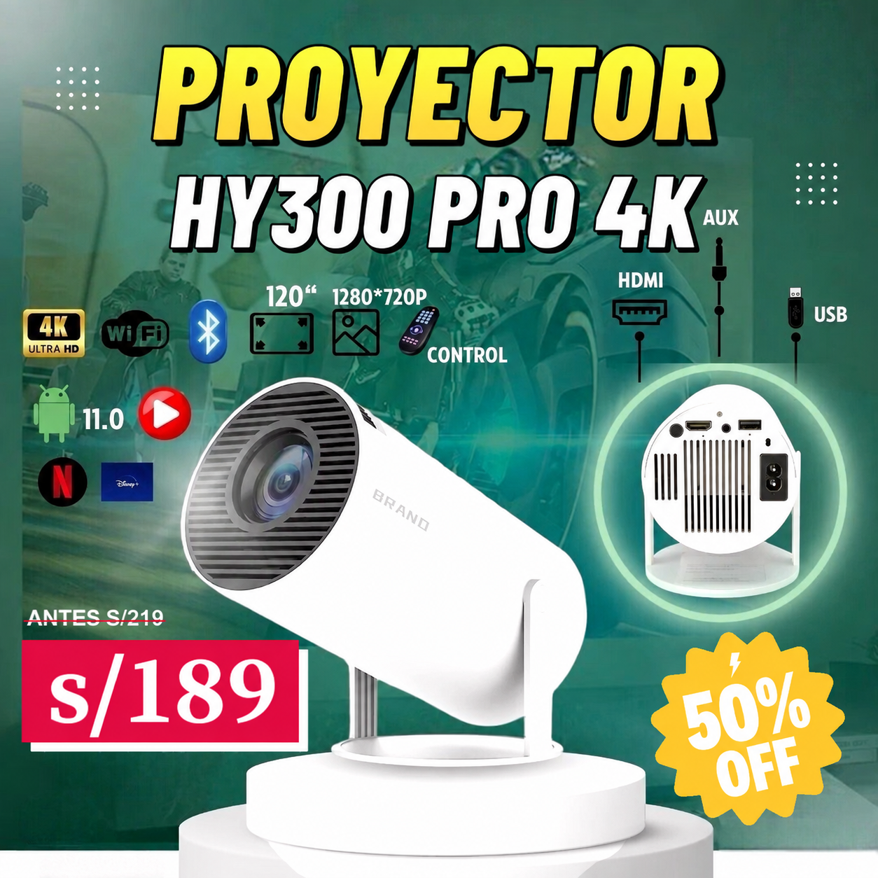 Proyector HY300 PRO