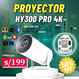 Proyector HY300 PRO 4K Android11 Wifi Bluetooth