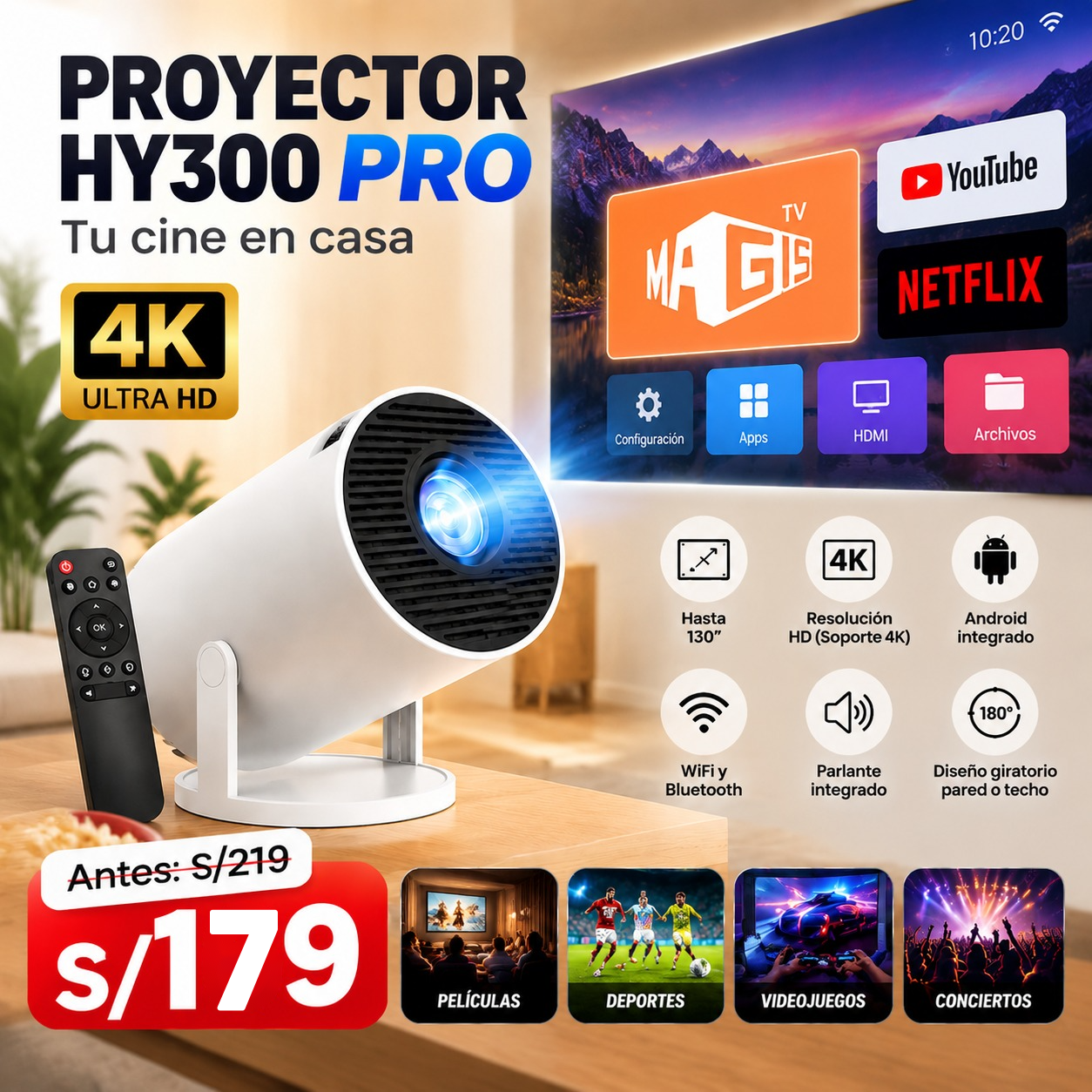 Proyector HY300 PRO